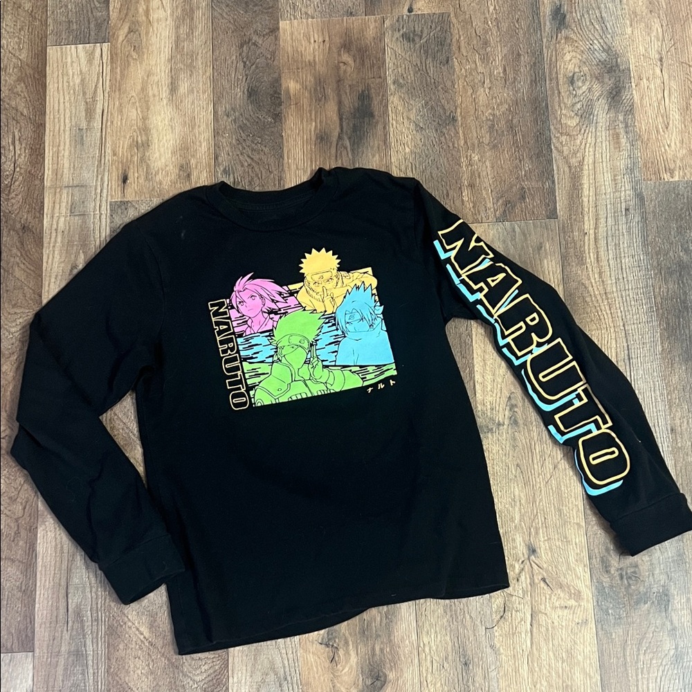 Naruto Kids black Long Sleeve Shirt sz small